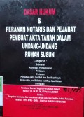 DASAR HUKUM & PERANAN NOTARIS DAN PEJABATPEMBUAT AKTA TANAH DALAM UNDANG-UNDANG RUMAH SUSUN. LAMPIRAN : SUBSTANSI, KRONOLOGIS PEMBANGUNAN, PERTELAAN, PERIZINAN, PERBEDAAN AKTA JUAL BELI ATAS SERTIFIKAT TANAH, BLANKO AKTA JUAL BELI ATAS SERTIFIKAT ATAS SATUAN. DILENGKAPI DENGAN PERMEN PERUMAHAN RAKYAT NOMOR 03,04, 05, 06, 07/PERMEN/M/2007 TENTANG PENGADAAN PERUMAHAN DAN PERMUKIMAN DENGAN DUKUNGAN FASILITAS SUBSIDI PERUMAHAN MELALUI KPR, KPRS, MIKRO, SYARI'AH, SARUSUN BERSUBSIDI