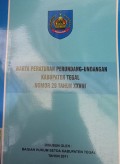 WARTA PERATURAN PERUNDANG - UNDANGAN KABUPATEN TEGAL NOMOR 29 TAHUN XXVIII