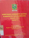 HIMPUNAN LEMBARAN DAERAH KABUPATEN BANJARNEGARA TAHUN 2014 TAHAP II