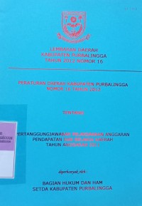 LEMBARAN DAERAH KABUPATEN PURBALINGGA TAHUN 2012 NOMOR 16
