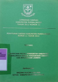 LEMBARAN DAERAH KABUPATEN PURBALINGGA TAHUN 2012 NOMOR 11