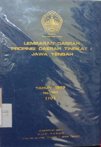 LEMBARAN DAERAH PROPINSI DAERAH TINGKAT 1 JAWA TENGAH  TAHUN 1979 NO. 121 ( IV )