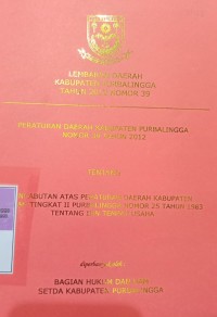 LEMBARAN DAERAH KABUPATEN PURBALINGGA TAHUN 2012 NOMOR 39