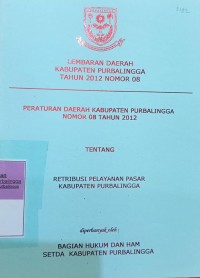 LEMBARAN DAERAH KABUPATEN PURBALINGGA TAHUN 2012 NOMOR 08