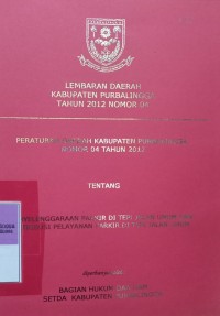 LEMBARAN DAERAH KABUPATEN PURBALINGGA TAHUN 2012 NOMOR 04