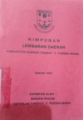 HIMPUNAN LEMBARAN DAERAH KABUPATEN DAERAH TINGKAT II PURBALINGGA TAHUN 1993