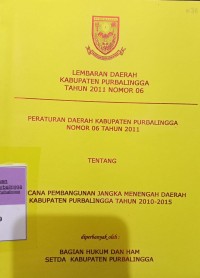 LEMBARAN DAERAH KABUPATEN PURBALINGGA TAHUN 2011 NOMOR 06