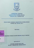 LEMBARAN DAERAH KABUPATEN PURBALINGGA TAHUN 2011 NOMOR 08