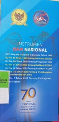 INSTRUMEN HAM NASIONAL. UUD NEGARA RI TAHUN 1945, UU NOMOR 39 TAHUN 1999 TENTANG HAM.UU NOMOR 26 TAHUN 2000 TENTANG PENGADILAN HAM. UU NOMOR 11 TAHUN 2005 TENTANG RATIFIKASI ICESCR. UU NOMOR 12 TAHUN 2005 TENTANG RATIFIKASI ICCPR. UU NOMOR 40 TAHUN 2008 TENTANG PENGHAPUSAN DISKRIMINASI RAS DAN ETNIS. UU NOMOR 7 TAHUN 2012 TENTANG PENANGANANKONFLIK SOSIAL.