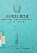 LEMBARAN DAERAH KABUPATEN DAERAH TINGKAT II PEKALONGAN SERI D TAHUN 1989 NOMOR 4