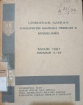 LEMBARAN DAERAH KABUPATEN DAERAH TINGKAT II MAGELANG TAHUN 1987 NOMOR 1-17