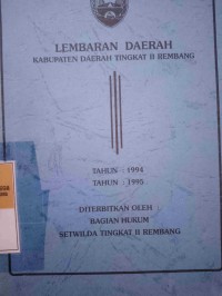 LEMARAN DAERAH TINGKAT II REMBANG TAHUN 1994/1995