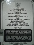 PERMENDAGRI NO. 37 TAHUN 2014 TENTANG PEDOMAN PENYUSUNAN APBD TAHUN ANGGARAN 2015 DAN STANDAR PROSEDUR OPERASI DALAM RANGKA PENCAIRAN DANA PADA KANTOR PELAYANAN PERBENDAHARAAN NEGARA DILENGKAPI : PMK NO 54/ PMK.07/2014 TENTANG PETA KAPASITAS FISKAL DAERAH, PERDIRJEN PERBENDAHARAAN NOMOR PER -2/PB/2014 TENTANG PERUBAHAN KEDUA ATAS PERDIRJEN PERBENDAHARAAN NO PER-72/PB/2011 TENTANG MEKANISME PENGELOLAAN DANA PIHAK KETIGA, PERDIRJEN PERBENDAHARAAN NOMOR PER-3/PB/2014 TENTANG PETUNJUK TEKNIS PENATAUSAHAAN , PEMBUKUAN DAN PERTANGGUNGJAWABAN BENDAHARA PADA SATUAN KERJA PENGELOLA APBN SERTA VERIFIKASI LAPORAN PERTANGGUNG JAWABAN BENDAHARA