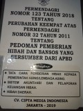PERMENDAGRI NOMOR 123 TAHUN 2018 TENTANG PERUBAHAN KEEMPAT ATAS PERMENDAGRI NOMOR 32 TAHUN 2011 TENTANG PEDOMAN PEMBERIAN HIBAH DAN BANSOS YANG BERSUBER DARI APBD. DILENGKAPI DENGAN TATA CARA PEMBERIAN HIBAH KEPADA PEMERINTAH ASING/LEMBAGA ASING. SISTEM AKUNTANSI DAN PELAPORAN KEUANGAN HIBAH. HINAH DAERAH
