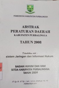 ABSTRAK PERATURAN DAERAH KABUPATEN PURBALINGGA TAHUN 2008